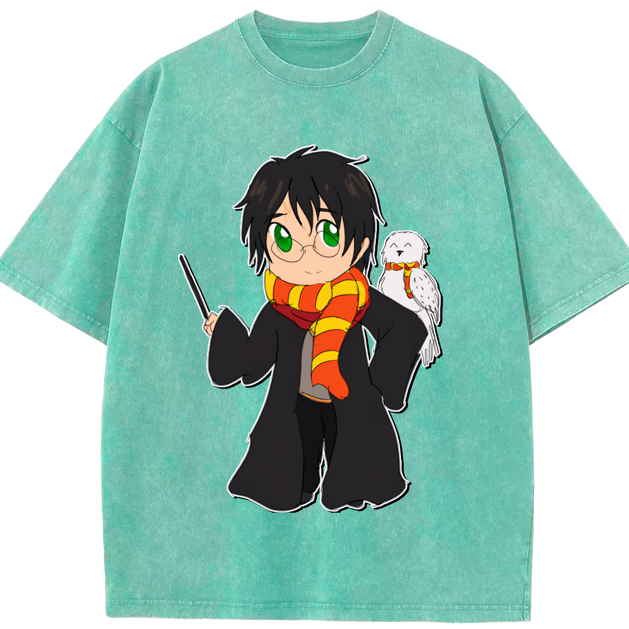 （画像用） Harry Potter ハリー・ポッターシリーズ 綿100% ヴィンテージ風 半袖Tシャツ（フロントプリント）